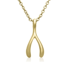 China Supplier Fashion Sterling Silver Y Shaped Wishbone Necklace