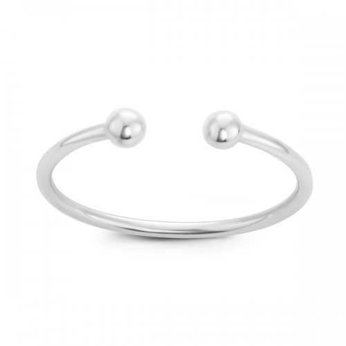 Landou Jewelry Sterling Silver Plain Design Small Open Ring for Girls