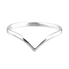 14K Gold Plated Sterling Silver Angled Heart V Shaped Knuckle Ring
