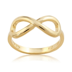 Rose Gold Plated Sterling Silver High Polish Infinity Design Ring