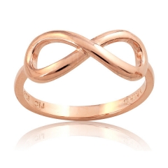 Rose Gold Plated Sterling Silver High Polish Infinity Design Ring