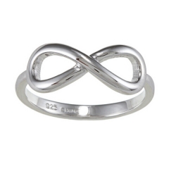 Rose Gold Plated Sterling Silver High Polish Infinity Design Ring