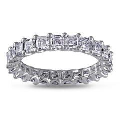 Best Price and High Polish White Gold Asscher Cut Diamond Eternity Ring