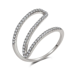 Fashion 925 Sterling Silver Letter "Z" Design Cubic Zirconia Finger Ring