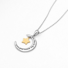 I Love You to the Moon and Back Silver Five Stars Women Pendant Necklace