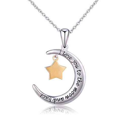 I Love You to the Moon and Back Silver Five Stars Women Pendant Necklace