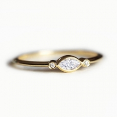 Hot Sale Yellow Gold Plated 925 Sterling Silver Stackable Rings