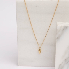 18K Gold Finished Sterling Silver Petite Spike Necklae for Young Girls