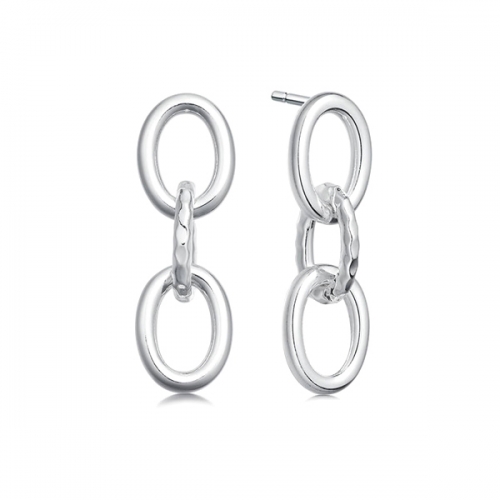 Fashion Jewelry 925 Sterling Silver Thick Chain Link Earrings