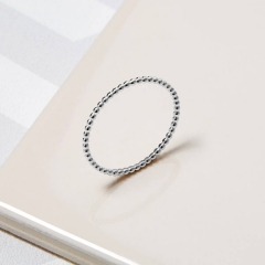 Dainty Collection High Polish Sterling Silver Skinny Ball Stacking Finger Ring