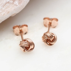 Friendship Jewelry Sterling Silver Rose Gold Love Know Stud Earrings