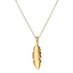 Sterling Silver High Polish Leaf Pendant Necklace for Women and Girls