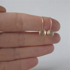 Beautiful Design 9ct Gold Finished Mini Disc Leaf Hook Earrings in Sterling Silver