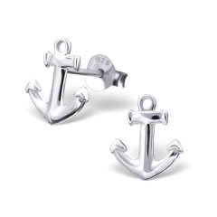 Petite Dedsign Sterling Silver High Polish Stud Anchor Earrings Ireland