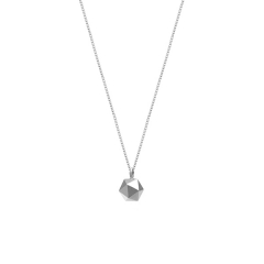 Landou Jewelry Sterling Silver Plain Min Icosahedron Bead Necklace