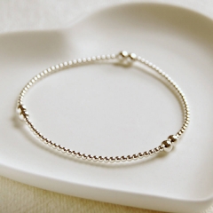 Handmade Jewelry Delicate Sterling Silver Bead Bracelet 3mm
