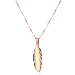 Sterling Silver High Polish Leaf Pendant Necklace for Women and Girls