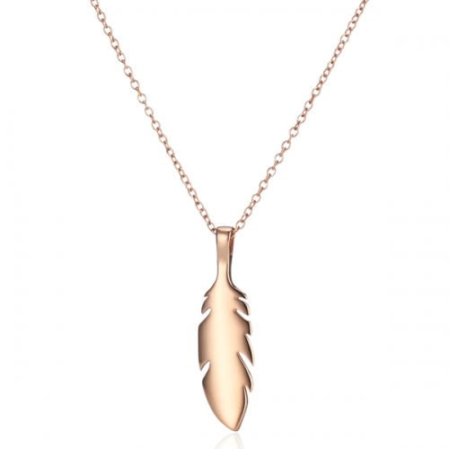 Sterling Silver High Polish Leaf Pendant Necklace for Women and Girls