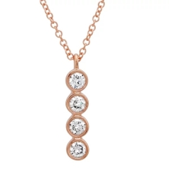 Unique Women's Necklace 14k Yellow Gold Cubic Zirconia Chain Necklace