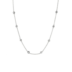 Hot Sale 925 Sterling Silver Bezel-set CZ Diamond by the Yard Necklace