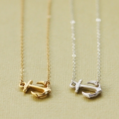 Fine Jewelry Sterling Silver High Polish Anchor Necklace Women Jewelry