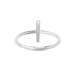 Simple Design 925 Sterling Silver High Polish Vertical Bar Finger Ring