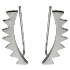 Sterling Silver High Polish Sunburst Ear Climbers Pin Earrings for Women