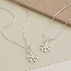 Sterling Silver Snowflake Necklace and Earrings with Best Price