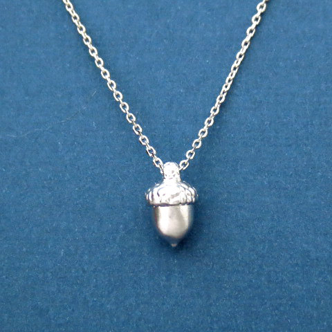Dainty Sterling Silver Acorn Necklace