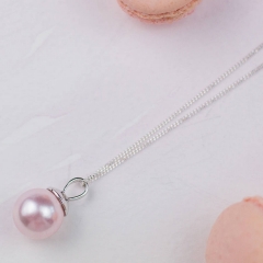 925 Sterling Silver Freshwater Pearl Pendant Necklace 12mm