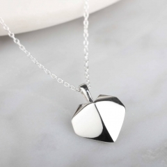 Stunning 925 Sterling Silver Origami Heart Pendant Necklace