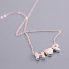 Triple Mini Letter Necklace in 925 Sterling Silver