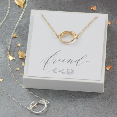 Landou Jewelry 925 Sterling Silver Friendship Knot Pendant Necklace