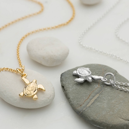 Fany Jewelry Yellow Gold Plated 925 Sterling Silver Mini Turtle Necklace
