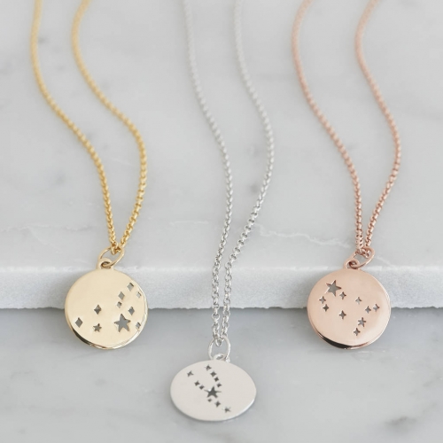 925 Sterling Silver Cancer Constellation Necklace Silver, Gold or Rose