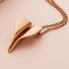925 Sterling Silver Paper Plane Necklace for Women
