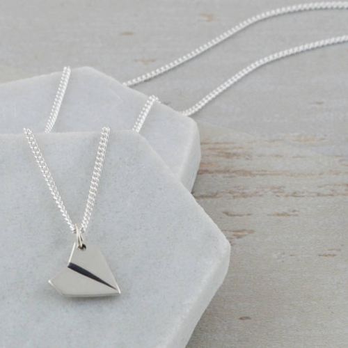 Latest Jewelry Sterling Silver Paper Aeroplane Necklace Wholesale