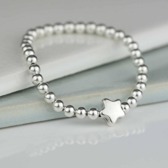 Handmade 925 Sterling Silver Beads Children's Star Bracelet
