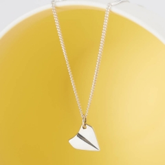 Latest Jewelry Sterling Silver Paper Aeroplane Necklace Wholesale