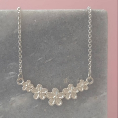 High Polish Finished Sterling Silver Flower Garland Necklace