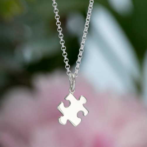 Fashion 925 Sterling Silver Mini Jigsaw Necklace