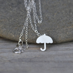 Fancy Jewelry Sterling Silver Umbrella Necklace for Young Girl