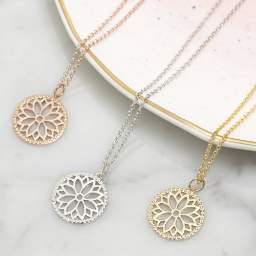 The Purity Mandala Necklace in 925 Sterling Silver