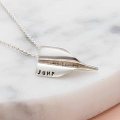 925 Sterling Silver Paper Plane Necklace for Women