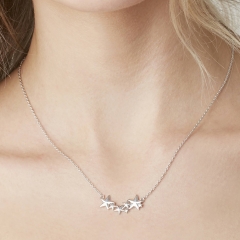 Landou Jewelry 925 Sterling Silver Multi Star Necklace