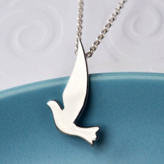 925 Sterling Silver Dove Pendant Necklace