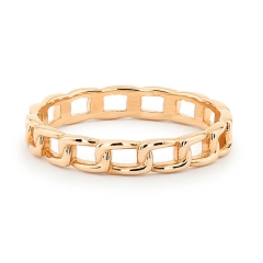Chain Link Rose Gold Sterling Silver Wedding Band Ring
