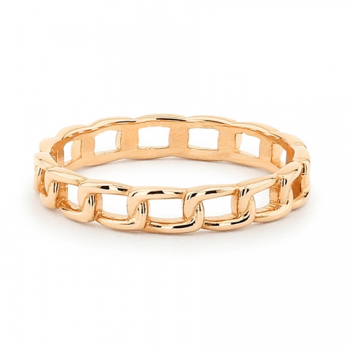 Chain Link Rose Gold Sterling Silver Wedding Band Ring