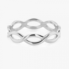 Sterling Silver Plain Infinity Wedding Band Ring for Women