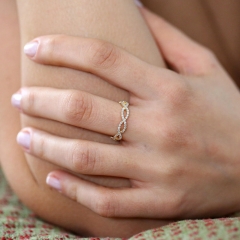 Sterling Silver Micro Pave Ifinity Ring Dainty Twist Ring